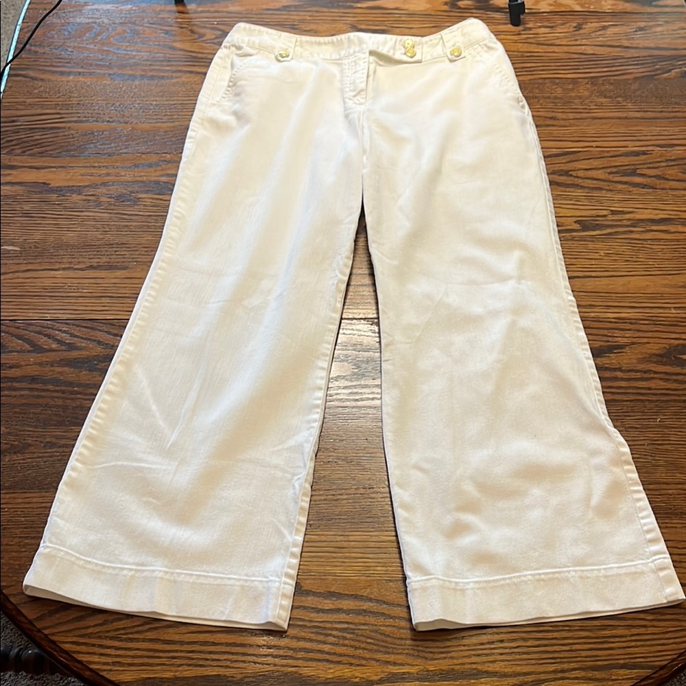 Talbots White Flare Pants